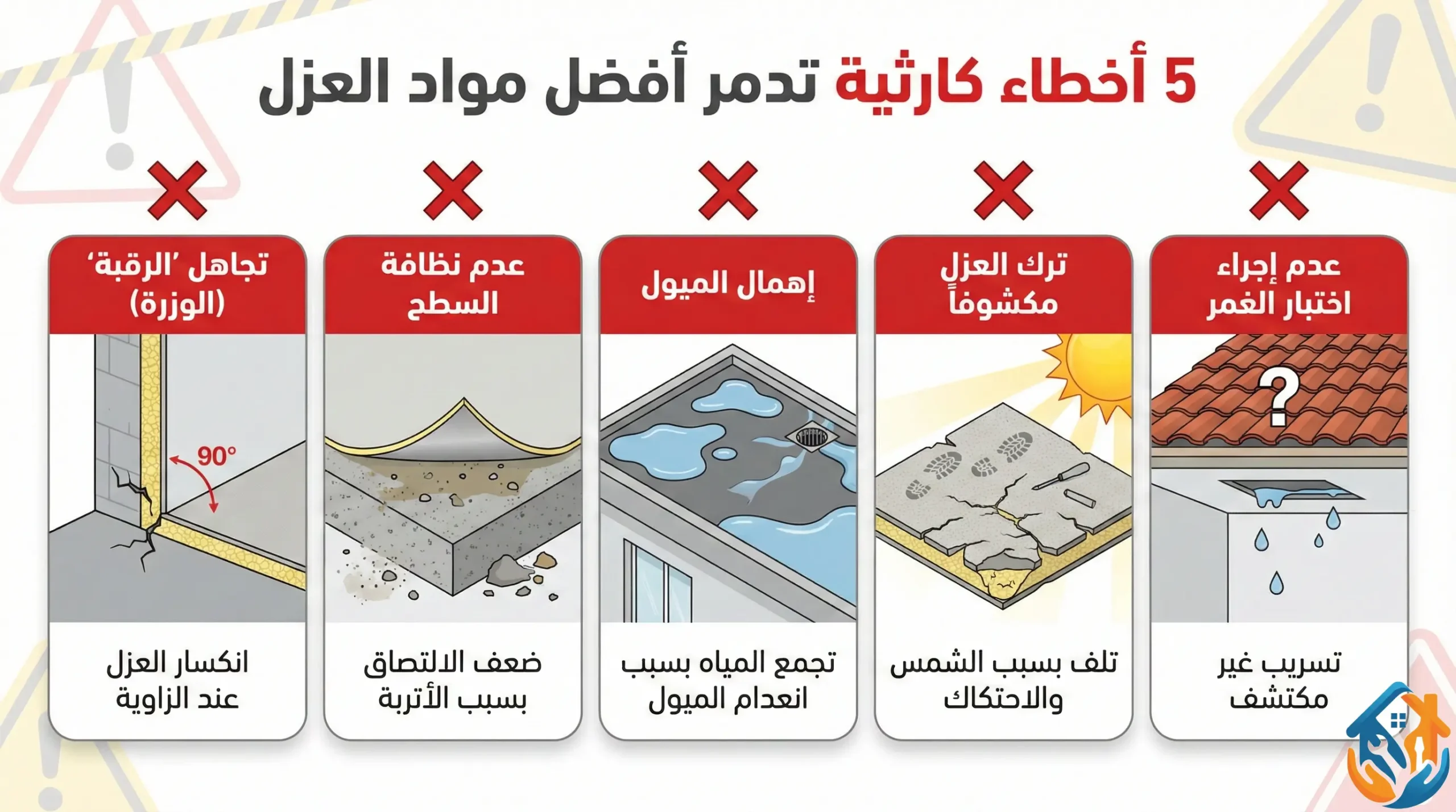 5 أخطاء كارثية تدمر أفضل مواد العزل