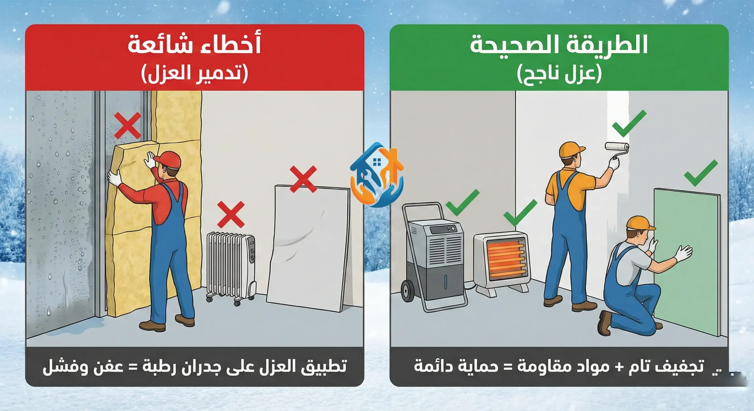 أخطاء شائعة تدمر عزل الجدران في الشتاء