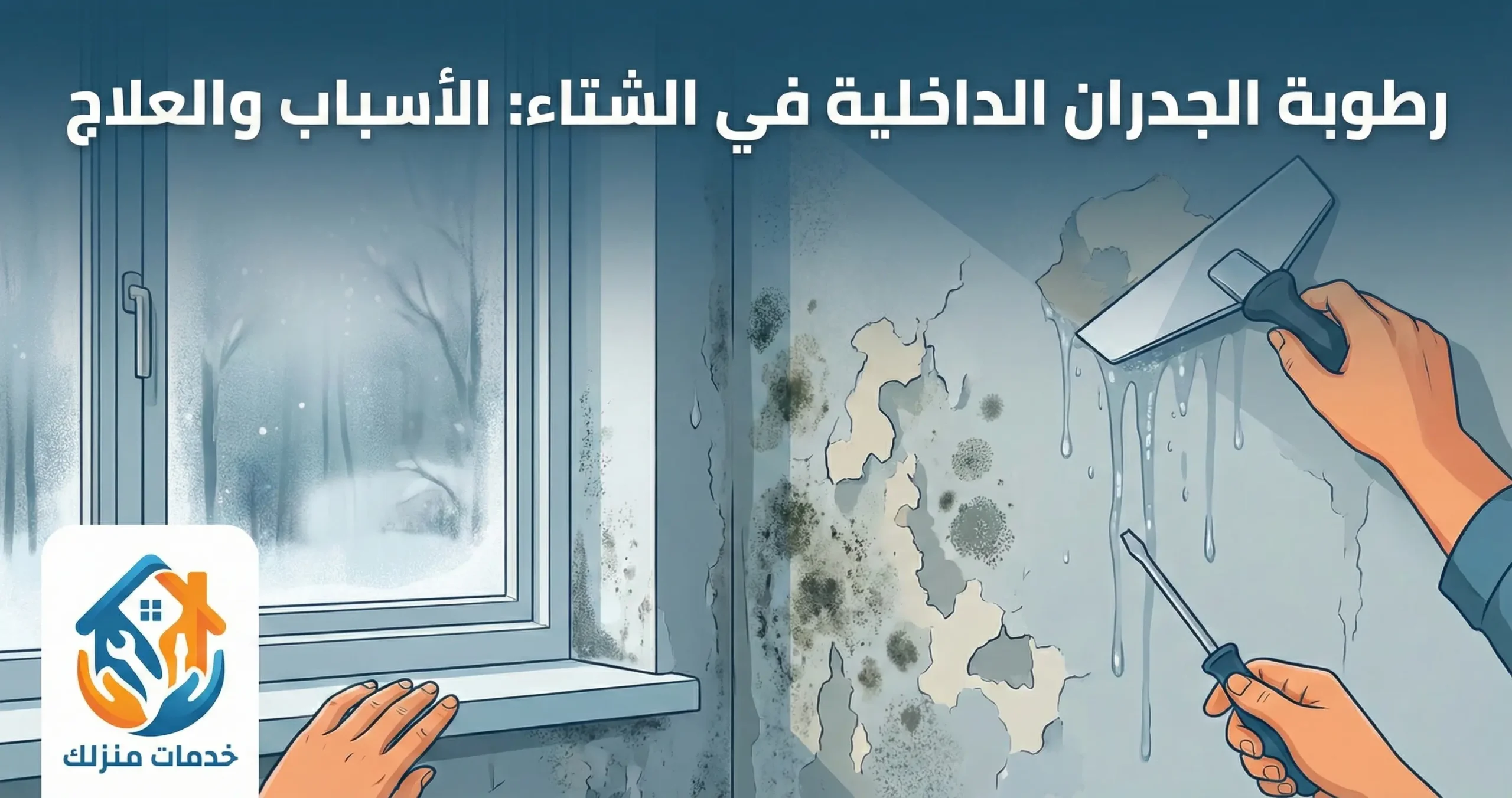 رطوبة الجدران الداخلية في الشتاء: الأسباب والعلاج