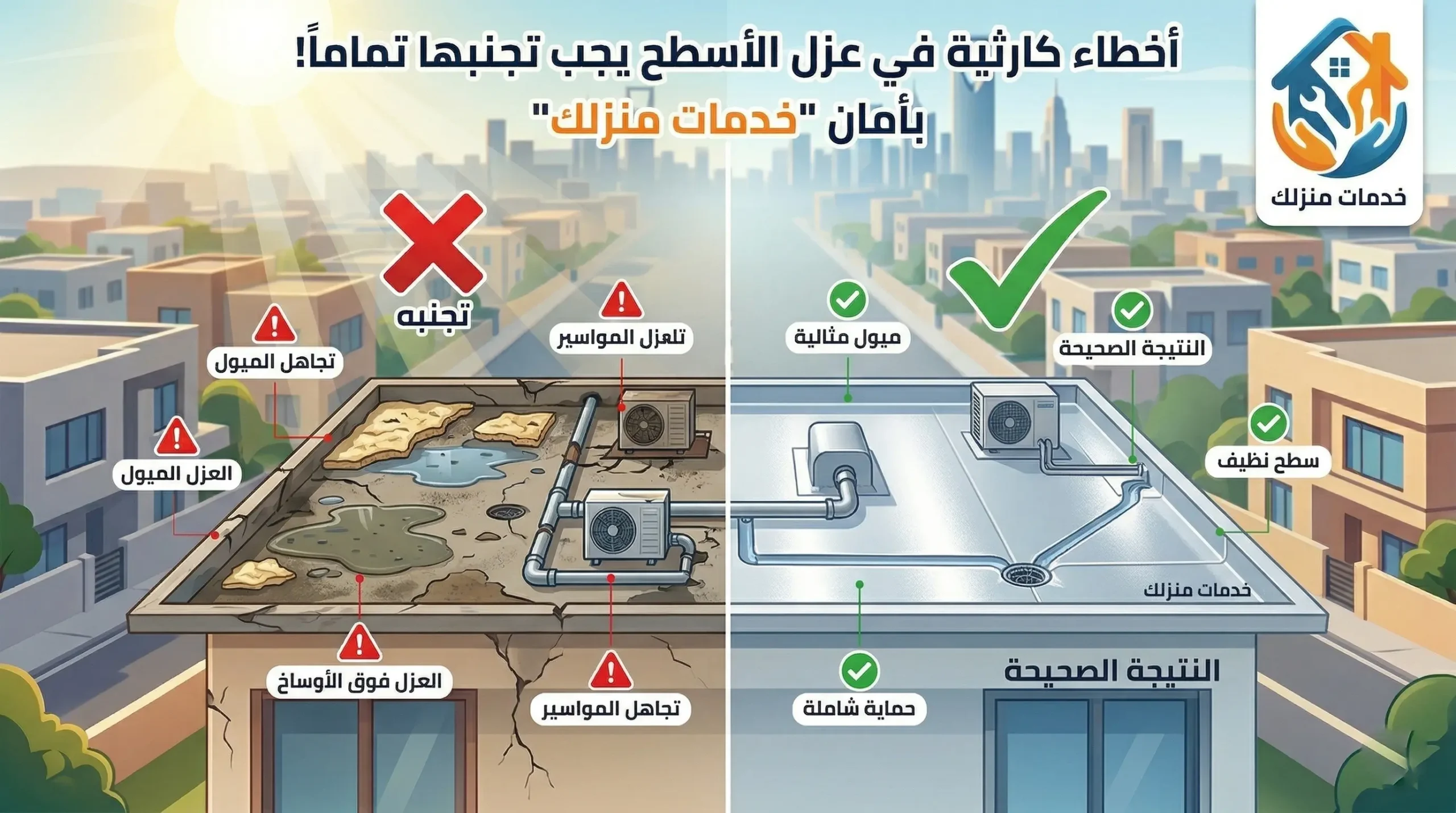 أخطاء كارثية في عزل الأسطح يجب تجنبها تماماً!