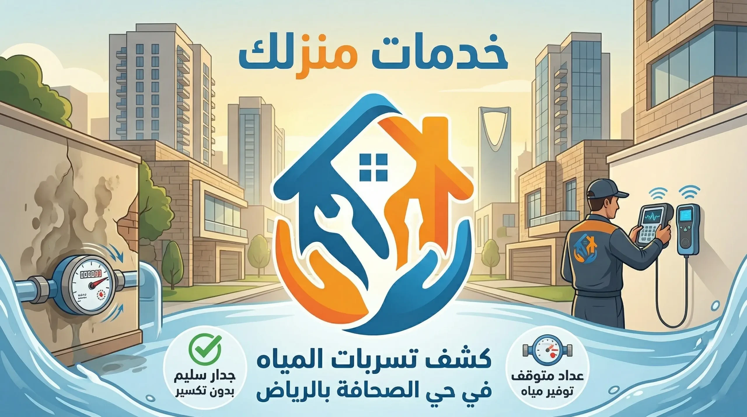 شركة كشف تسربات المياه في حي الصحافة بالرياض