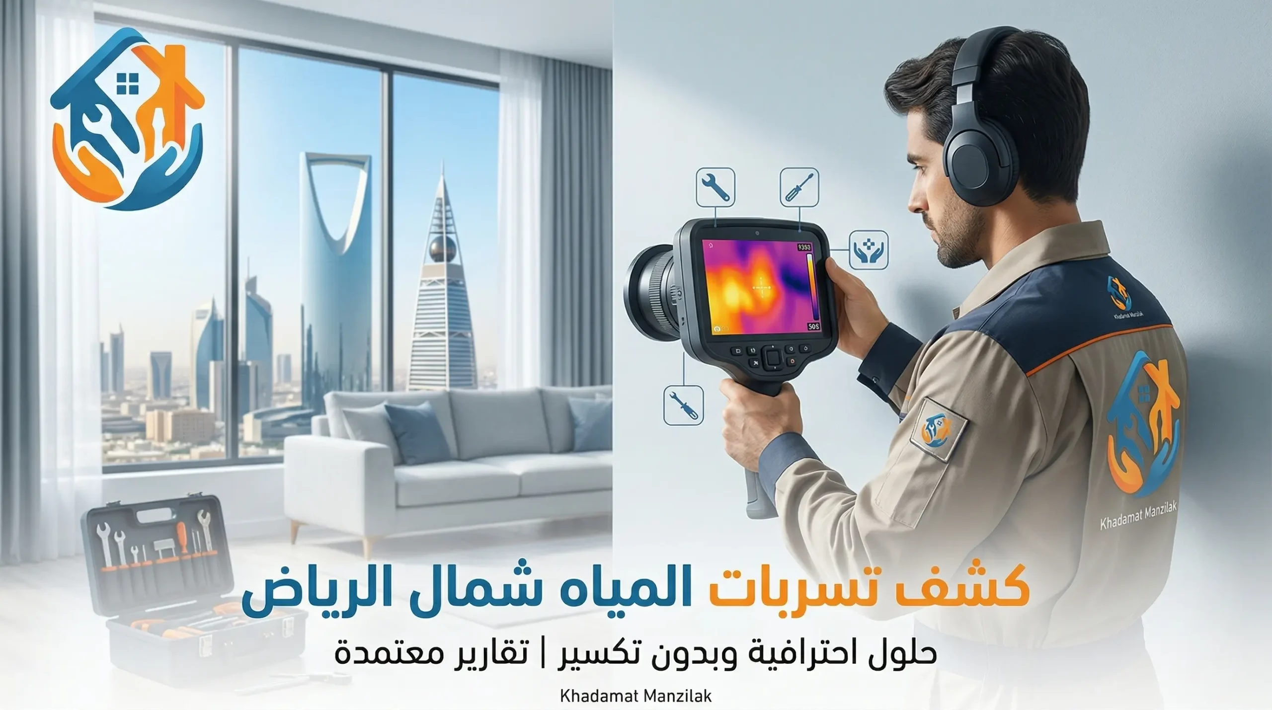 كشف تسربات المياه شمال الرياض بسرعة ودقة عالية (بدون تكسير) | خدمات منزلك